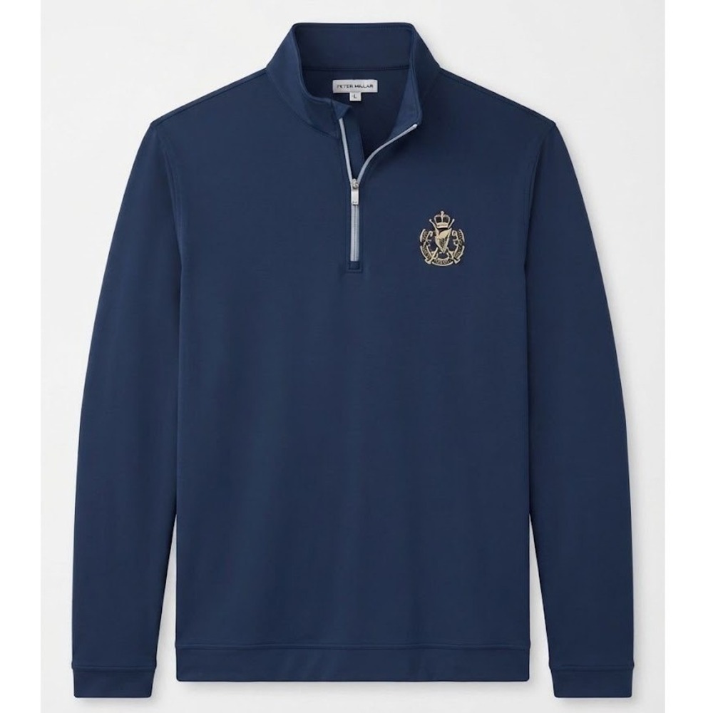 Peter Millar Mens Large Blue Royal County Down Golf Club 1/4 Zip Pullover - CJ